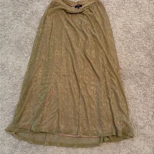 Lulu's Shimmering Gold Maxi Skirt